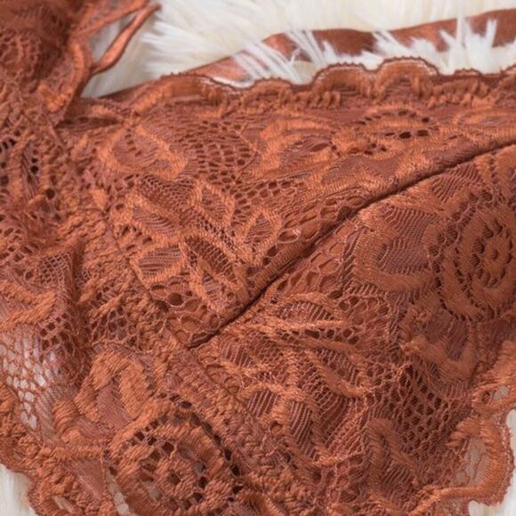 Dreamkue Copper Adjustable Strappy Lace Bralette Size Small - Picture 4 of 4
